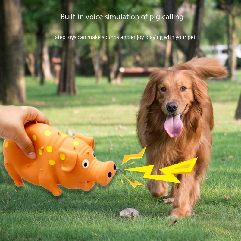 Latex Thorns Pig Dog Toy Bite Resistant for Cleaning Teeth Spots Wholesale Assorted Colors Screaming Pig Design for Chewing Pet Toy 2pcs/Pack