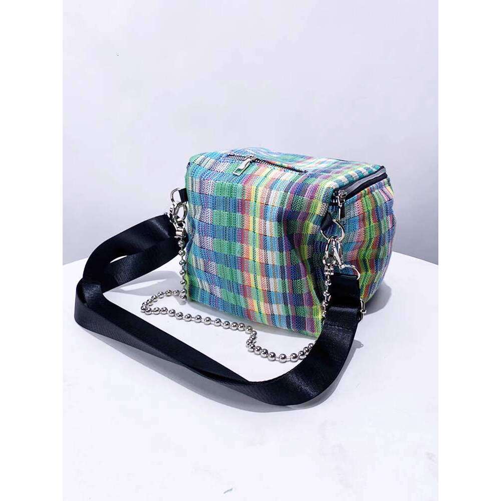 Cube Dice Bag Niche Design New Fashion Color Block Plaid Mini Shoulder Crossbody Handbag