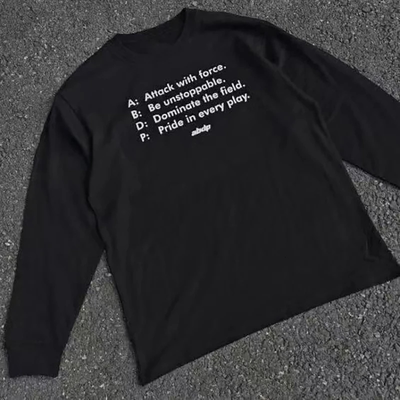 Y2k Oversized Mens Clothing Streetwear Letter Print Autumn Hip Hop Korean Long Sleeve Tops Tee Cotton Graphic Unisex Tshirt 250619