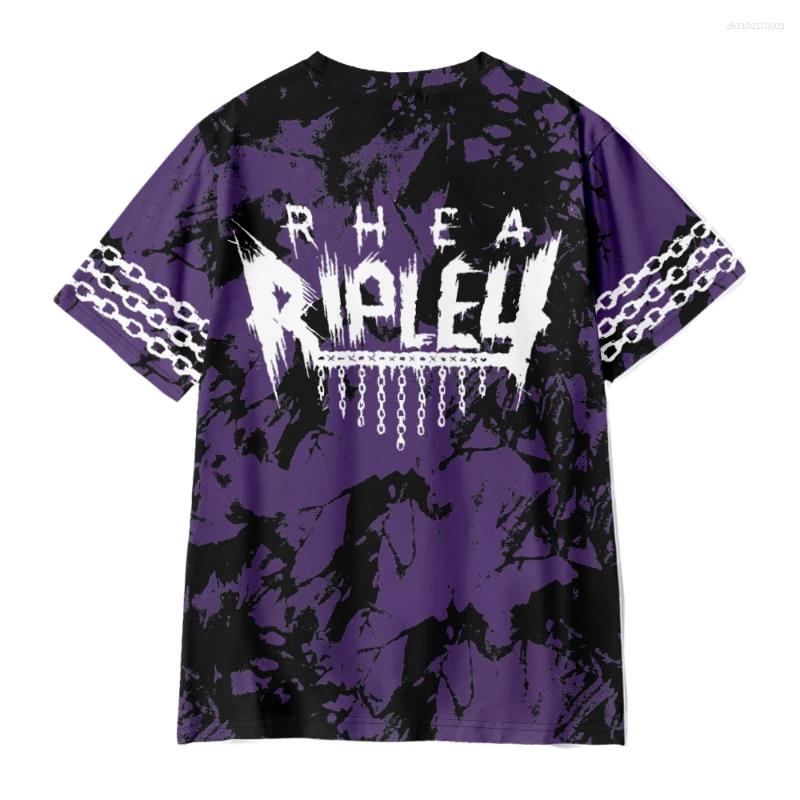 Men's T Shirts Rhea Ripley Merch T-shirt Men Short Sleeve Women Funny Tee Unisex Harajuku Tops
