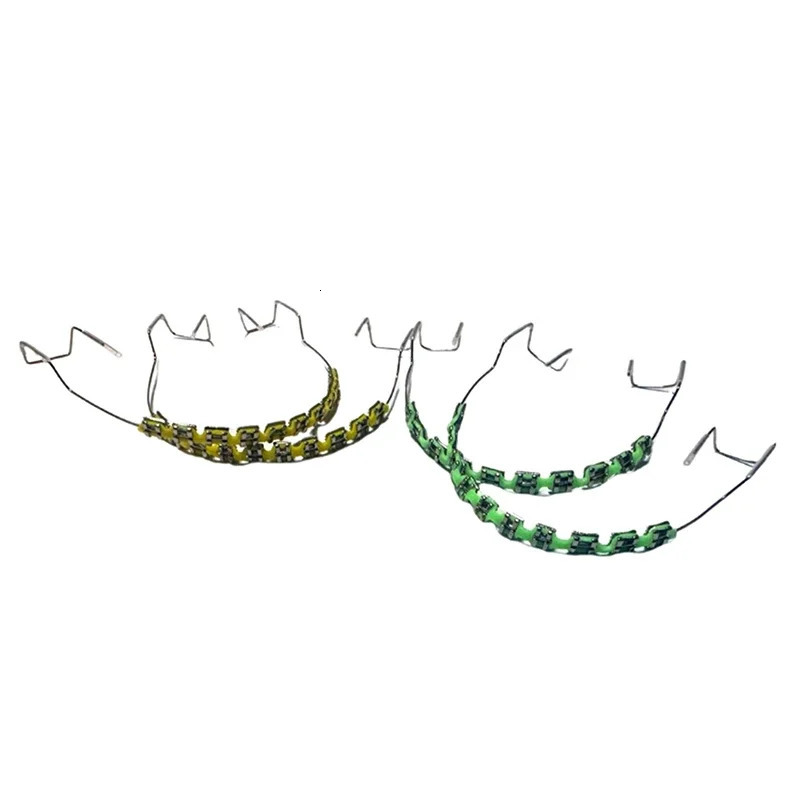 1 Pair Colorful Metal Bracket Ligature Ties Dental Tool Dental Fake Braces Temporary Tooth Decoration With Hook With Metal Wire 250618