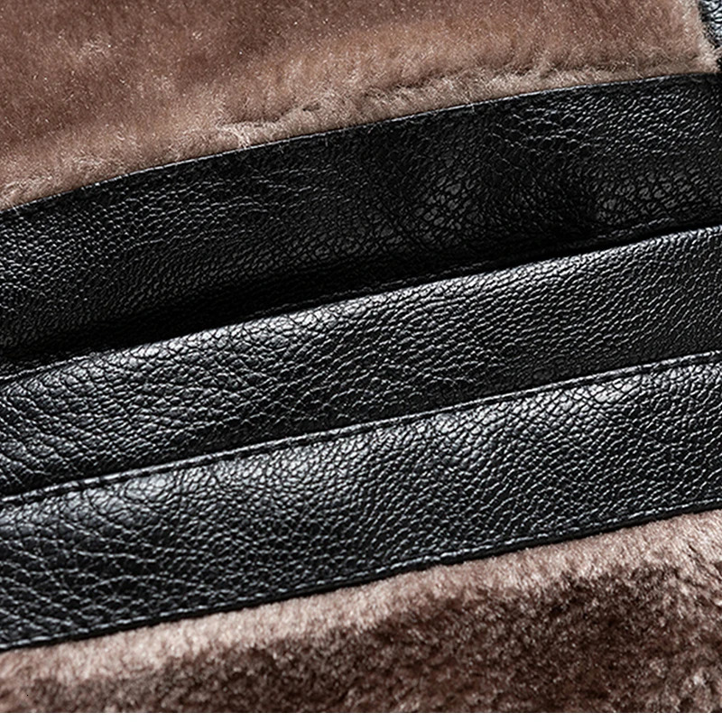 Vintage Black Leather Jacket for Men AutumnWinter Faux Fur Collar Windproof Warm Coat Mens Fashion 250616
