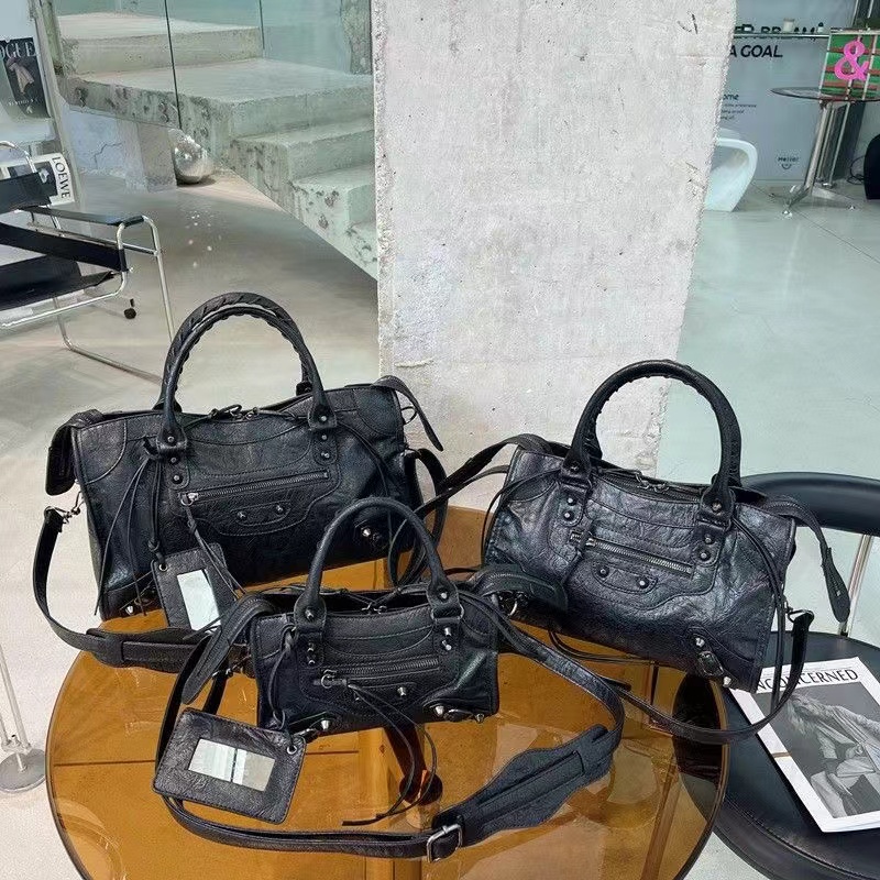 City bag women designer bag leather tote shoulder bags simple crossbody luxury bags designer women bag motorcycle handbag solid color fashion street 3 sizes