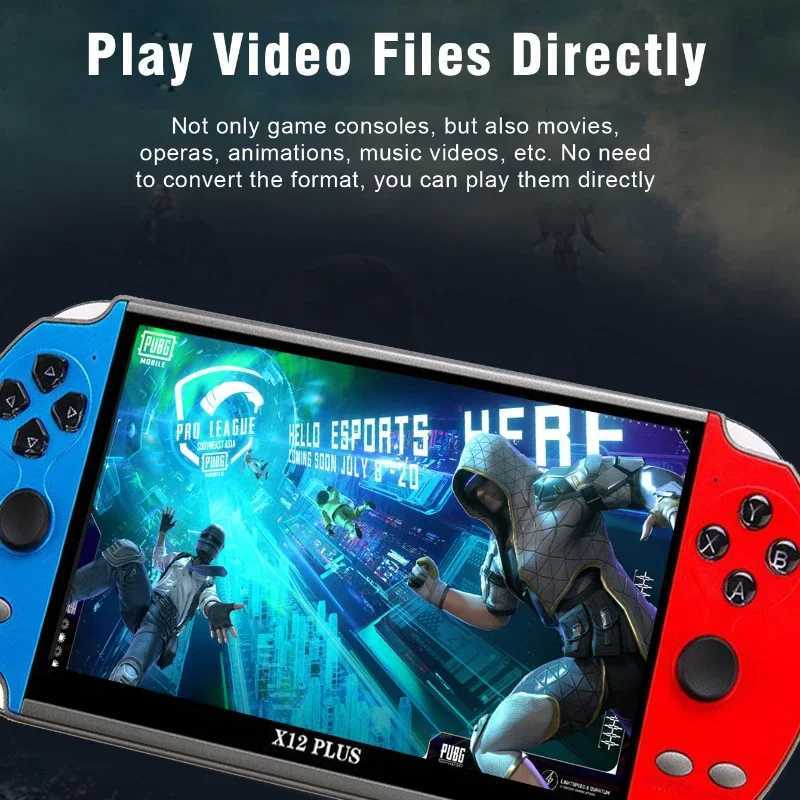 New X12 Plus 7inch Large Sn 10000 Games Min Portable Video Handheld Game Consoles Players Devices port Connect TVXJ250619