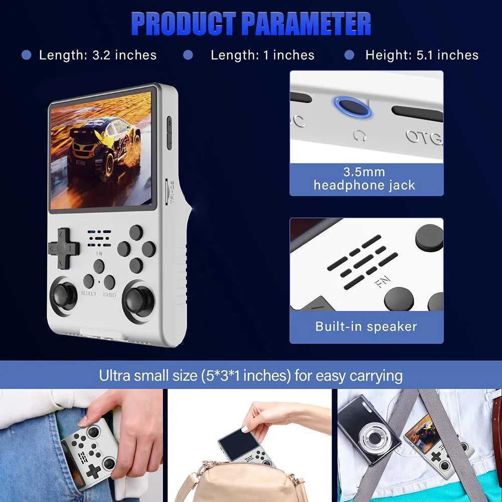 0S Pro Handheld Retro Gaming Console 3.5-Inch Sn Open Source Pocket Game Player Built-in 15000+Games w/ 256GB TF CardXJ250619