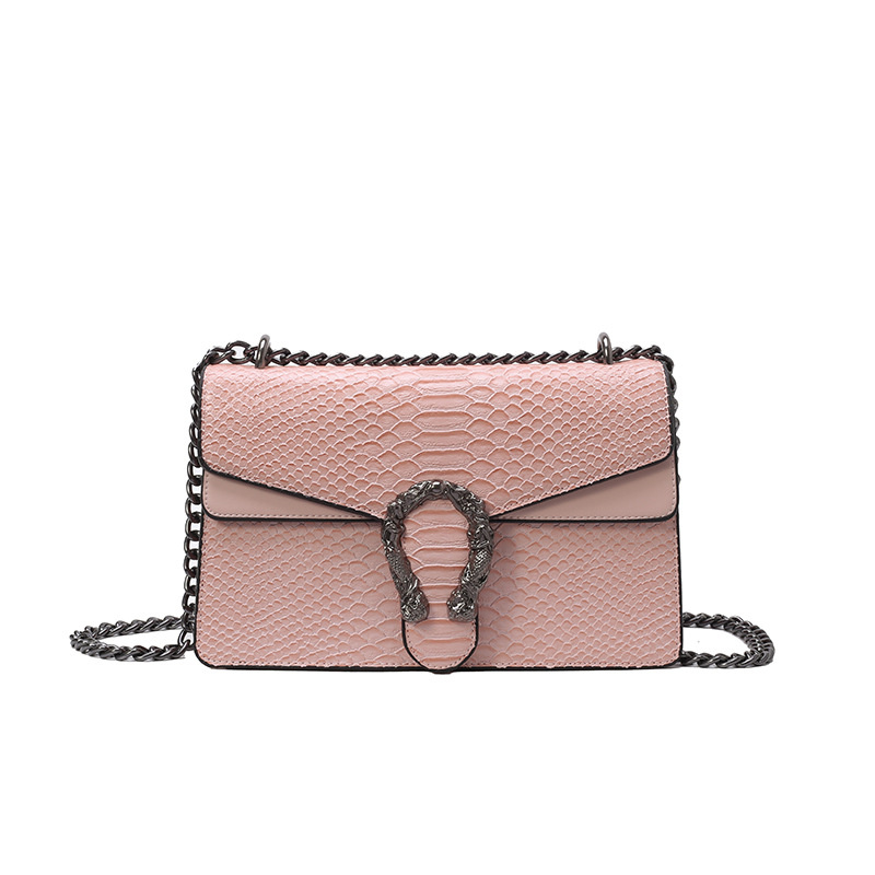Free shipping designer 2025 new single shoulder crossbody bag fashion casual backpack crocodile pattern chain embossed women's bag black white