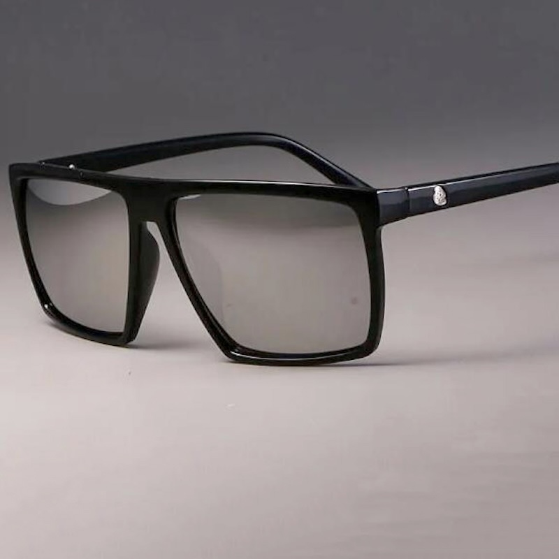 Kulou Retro Square Sunglasses Steampunk Men Women Brand Designer Glasses SKULL Logo Shades UV Protection Gafas CB Fashion Accessories