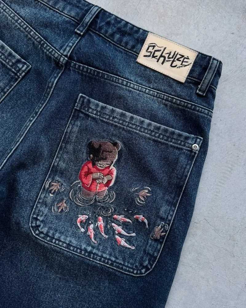 Y2K Harajuku Shorts vintage plum blossom embroidery Baggy Denim Shorts NEW American men women Casual Hip hop Shorts Streetwear XJ250617