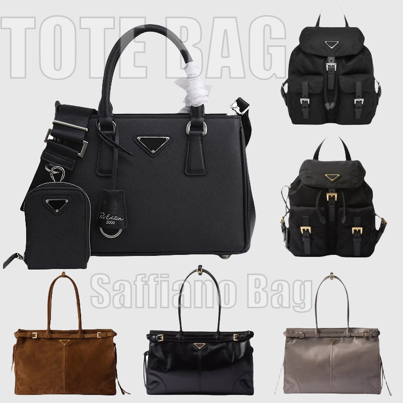Saffiano Totes Luxury bag Designer Tote Bag for Women - High-Quality Metallic Leather with Solid Colors Suede Handbags
