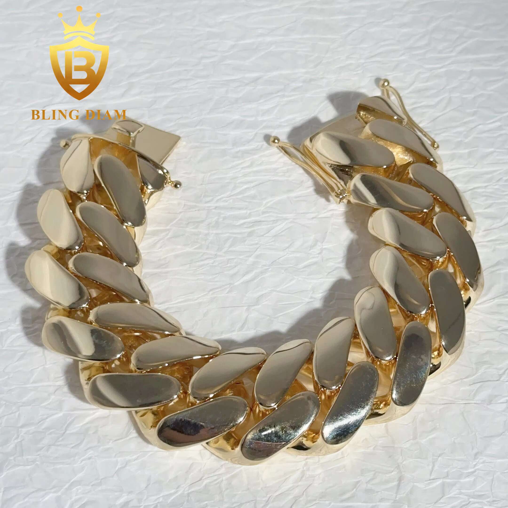 Fashion Jewelry 20mm Copper Cuban Link Chain Hip Hop Chain Pure No Diamond Miami Men Cuban Link Bracelet