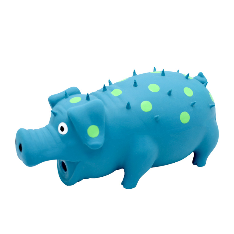 Latex Thorns Pig Dog Toy Bite Resistant for Cleaning Teeth Spots Wholesale Assorted Colors Screaming Pig Design for Chewing Pet Toy 2pcs/Pack
