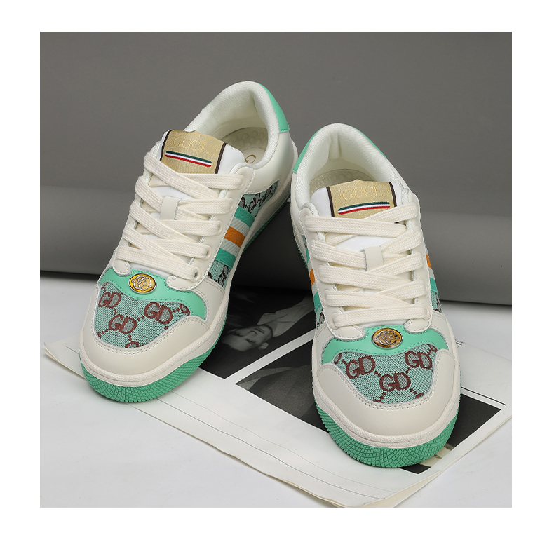 Shoes designer Lace up Thick Sole Flat Casual Shoes Mixed Color Patchwork Sneakers Daily vacation Walking Shoes Unisex P9FF
