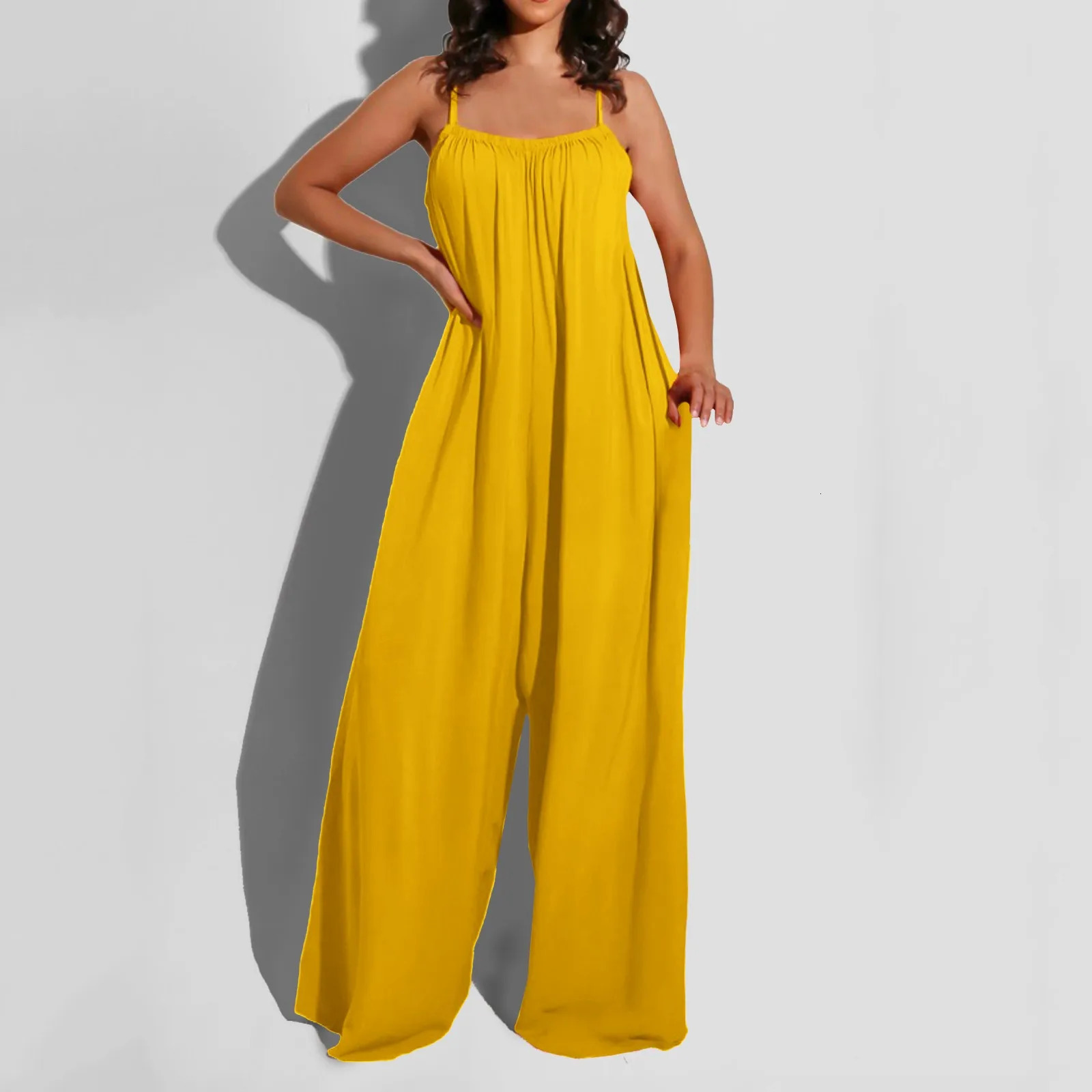 Women Summer Sexy Backless Suspender Jumpsuit Wide Leg Pants Casual Loose Elegant Jumpsuit Women Straps Jumpsuit 250618