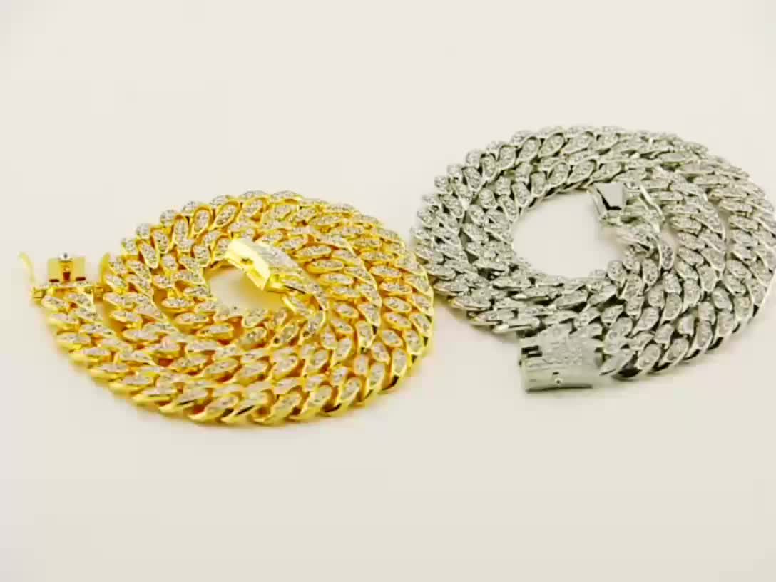 Men's Classic Hip Hop Cuban Necklace with Zircon Stones - Luxury Chain Accessory