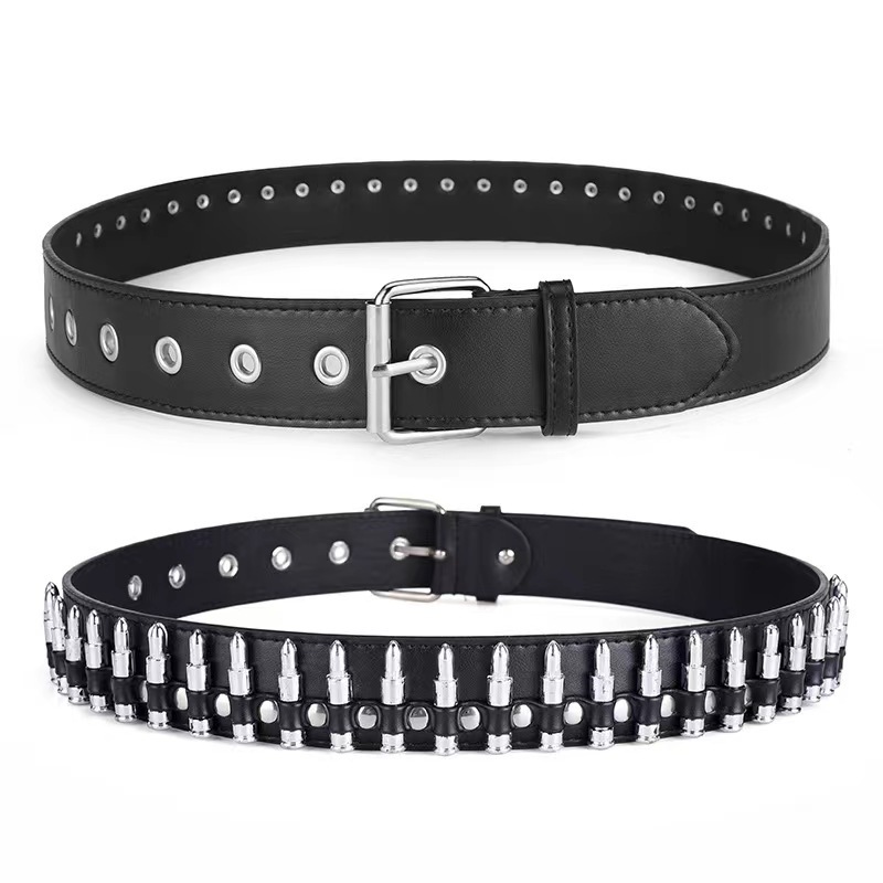 2025 Luxury Premium American Streetwear Belts Punk Bullet Stud Inlaid Metal Women's Trendy Y2K Statement Waistband Designer belts