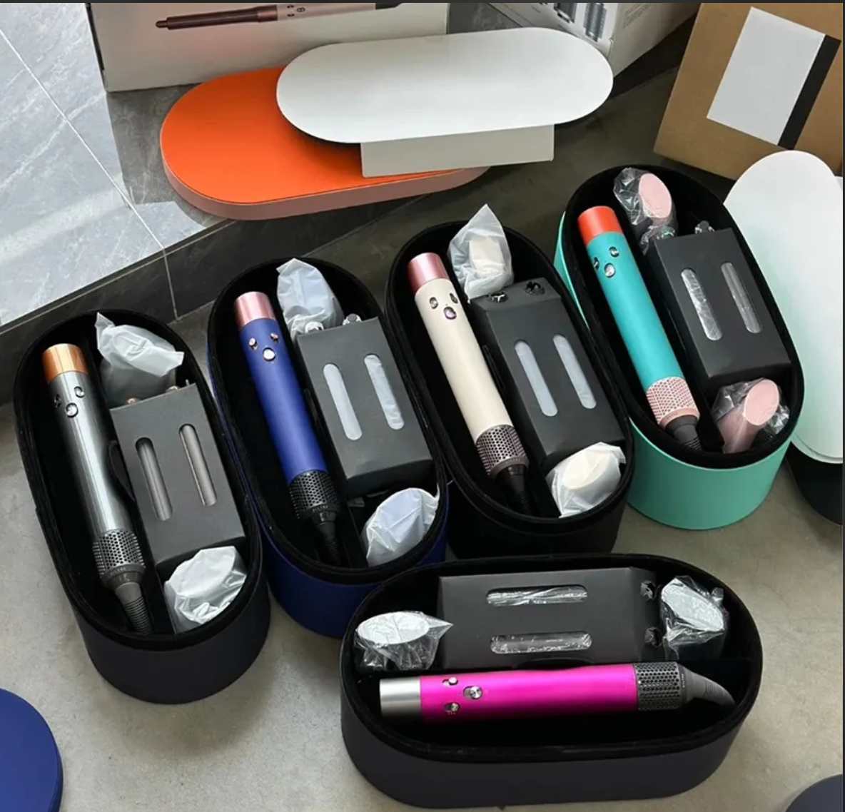 2025 designer luxury HS05 HT01 HD08 Curler Hair dryer Curling iron Multi Function for Women Hair Tool Negative ion 7in1 comb travel set wrap Retail Pa