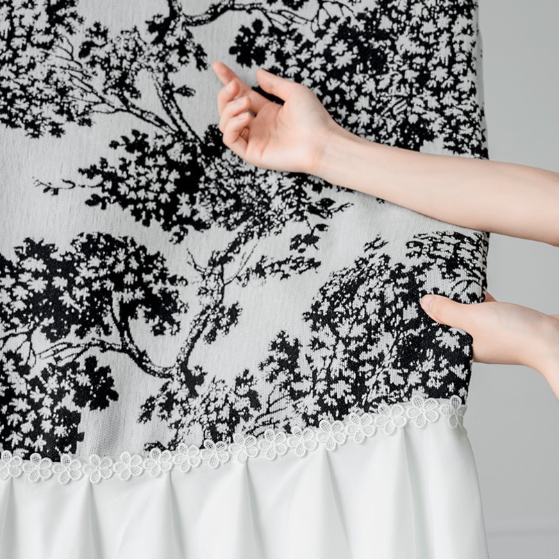 New Chenille Jacquard Black and White Bayberry Tree Sofa Cover Non-Slip Seat Cushion
