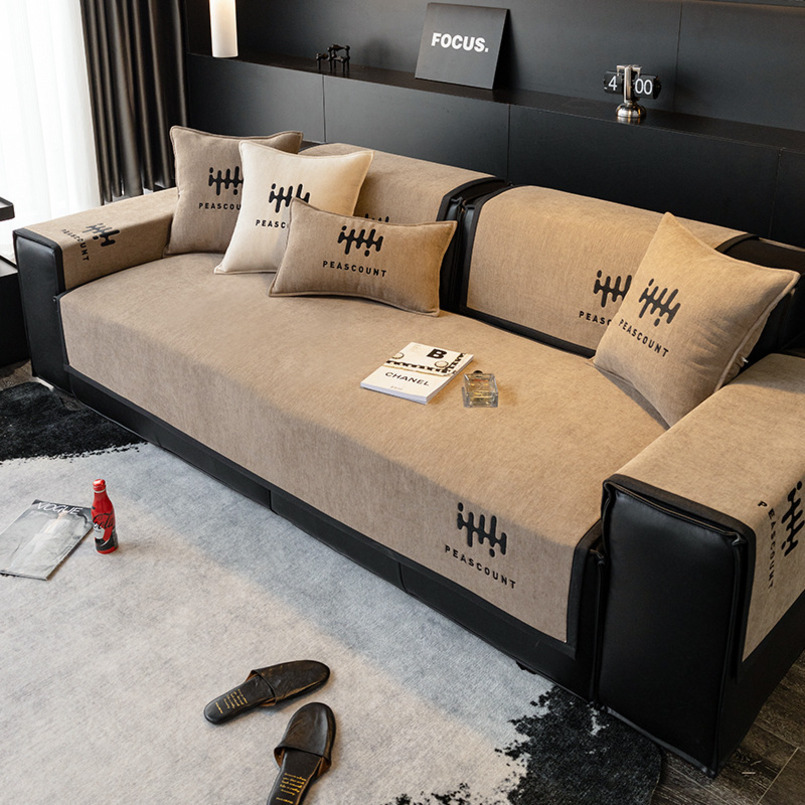 Trendy Chenille All-Season Non-Slip Anti-Slip Straight Row Seat Cushion Sofa Cover Slipcover