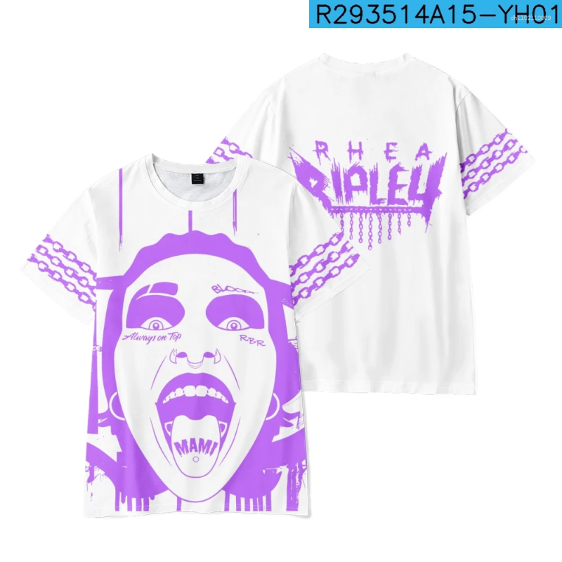 Men's T Shirts Rhea Ripley Merch T-shirt Men Short Sleeve Women Funny Tee Unisex Harajuku Tops