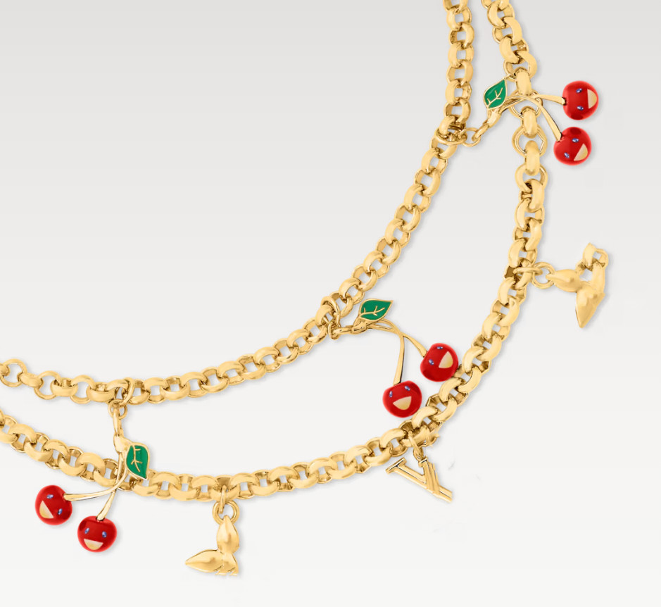 Designer necklace With BOX New Popular Women CERISE Pendant Necklaces Red Cherry 18K Gold Plated Fashion Choker Necklace For Girls Wedding Engagement 