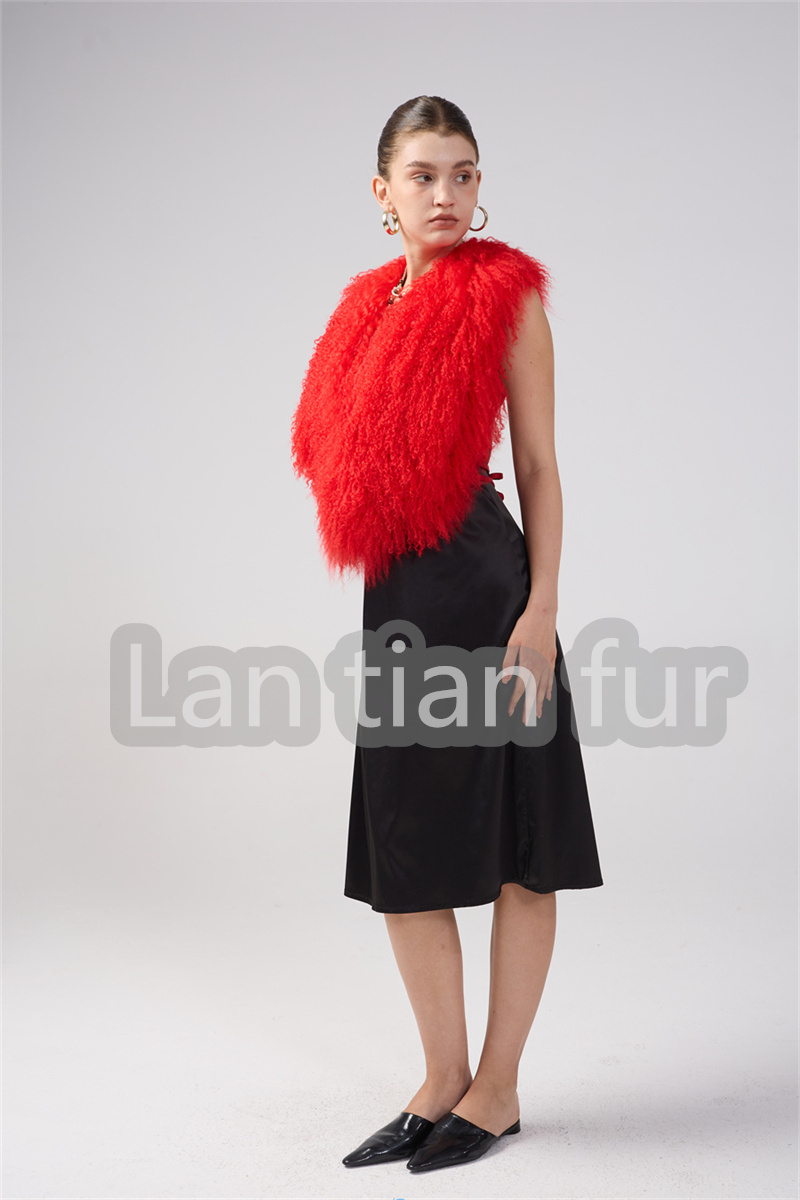 Elegant Full-Length Genuine Sheepfur Jacket - Winter Fashion Staple