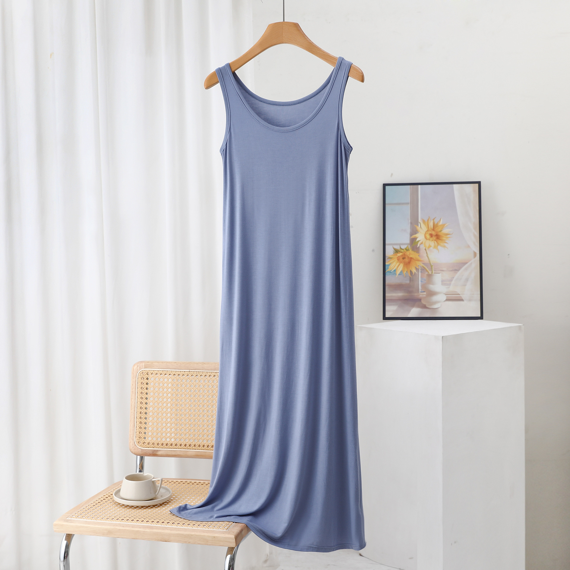 FD200 Sleeveless suspender vest dress for women summer new loose mid-length dress sleeveless inner wear