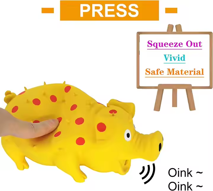 Latex Thorns Pig Dog Toy Bite Resistant for Cleaning Teeth Spots Wholesale Assorted Colors Screaming Pig Design for Chewing Pet Toy 2pcs/Pack