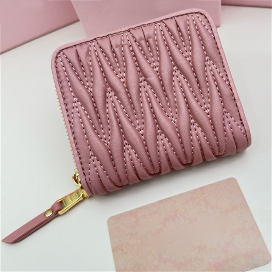 Fashion Designer Small Matelasse Nappa Leather Wallet Card Holder Coin Pocket Cosmetic Bags Size 10.5x10x3cm