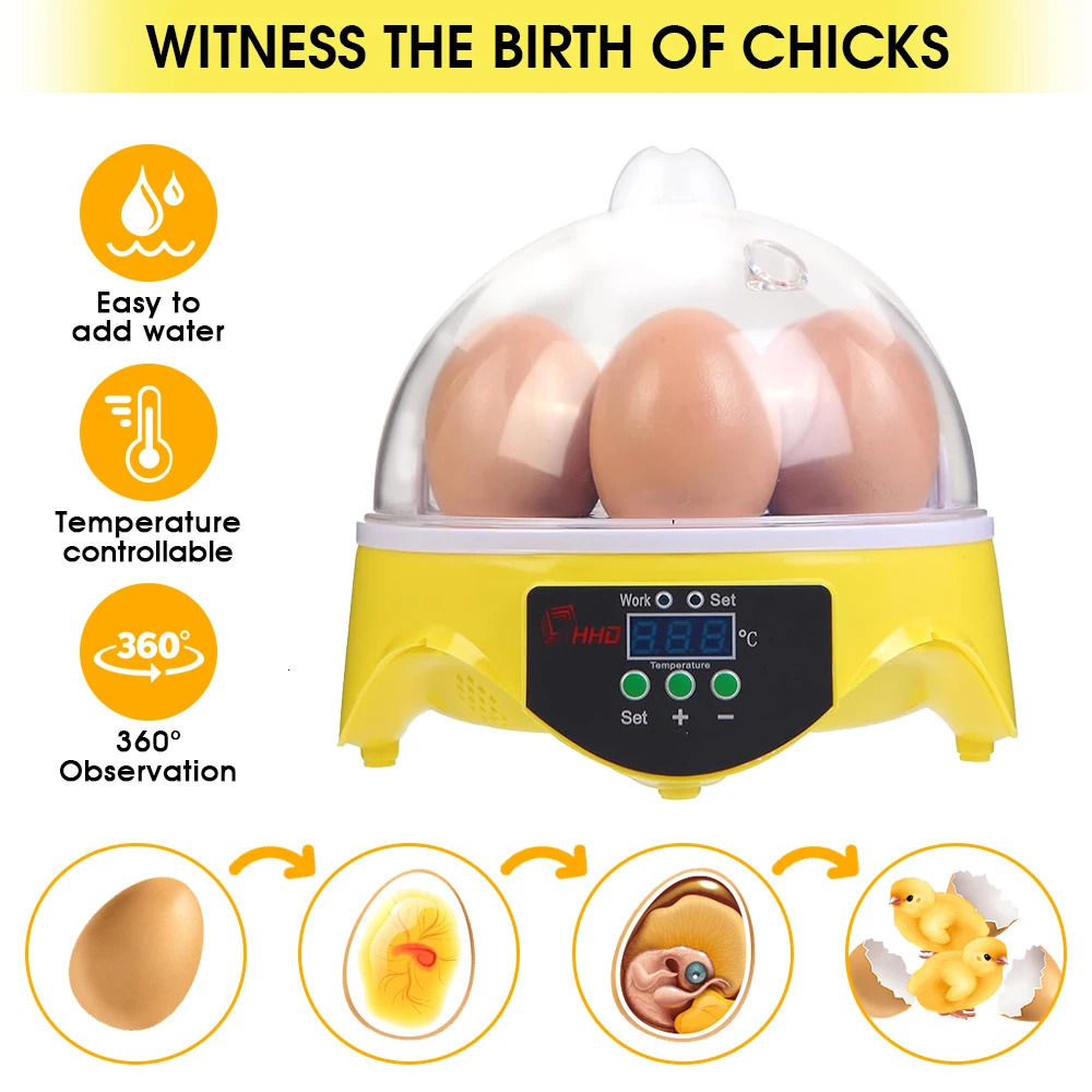 Intelligent Small-Sized 7-Piece Automatic Constant Temperature Incubator For Incubating Chickens Ducks And Quails. 250624