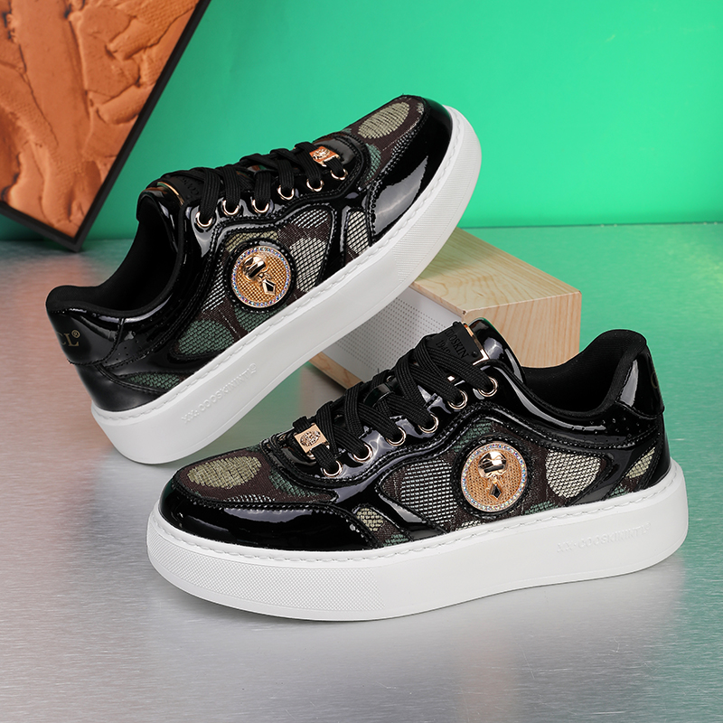 Shoes designer Lace up Thick Sole Flat Casual Shoes Mixed Color Patchwork Sneakers Daily vacation Walking Shoes Unisex P9FF