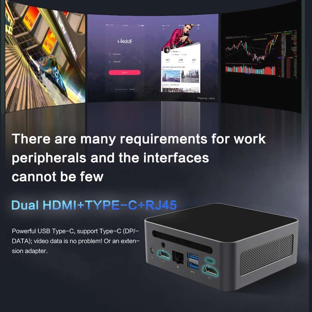 MLLSE M7 Mini PC Intel Alder Lake i7-12700H CPU 16G RAM 1TB ROM compatible USB3.2 Win11Pro Desktop Portable WiFi6 BT5.2