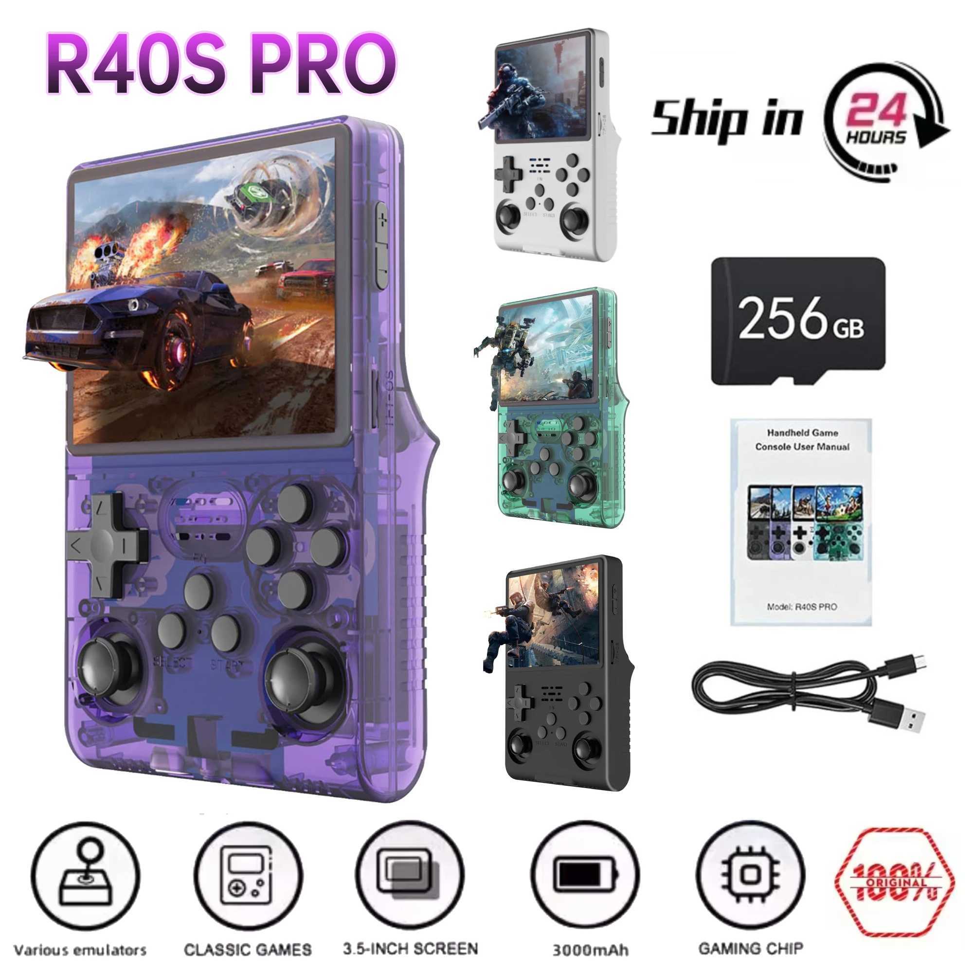 0S Pro Handheld Retro Gaming Console 3.5-Inch Sn Open Source Pocket Game Player Built-in 15000+Games w/ 256GB TF CardXJ250619