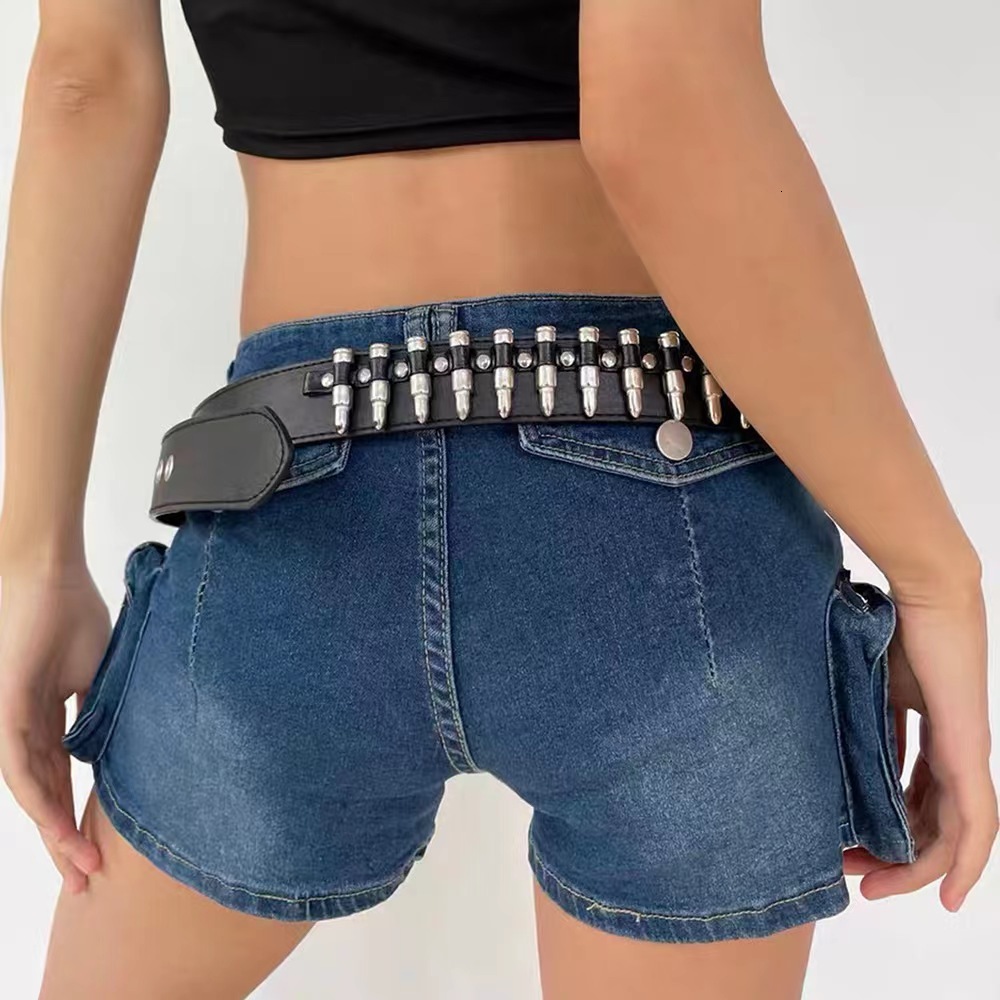 2025 Luxury Premium American Streetwear Belts Punk Bullet Stud Inlaid Metal Women's Trendy Y2K Statement Waistband Designer belts
