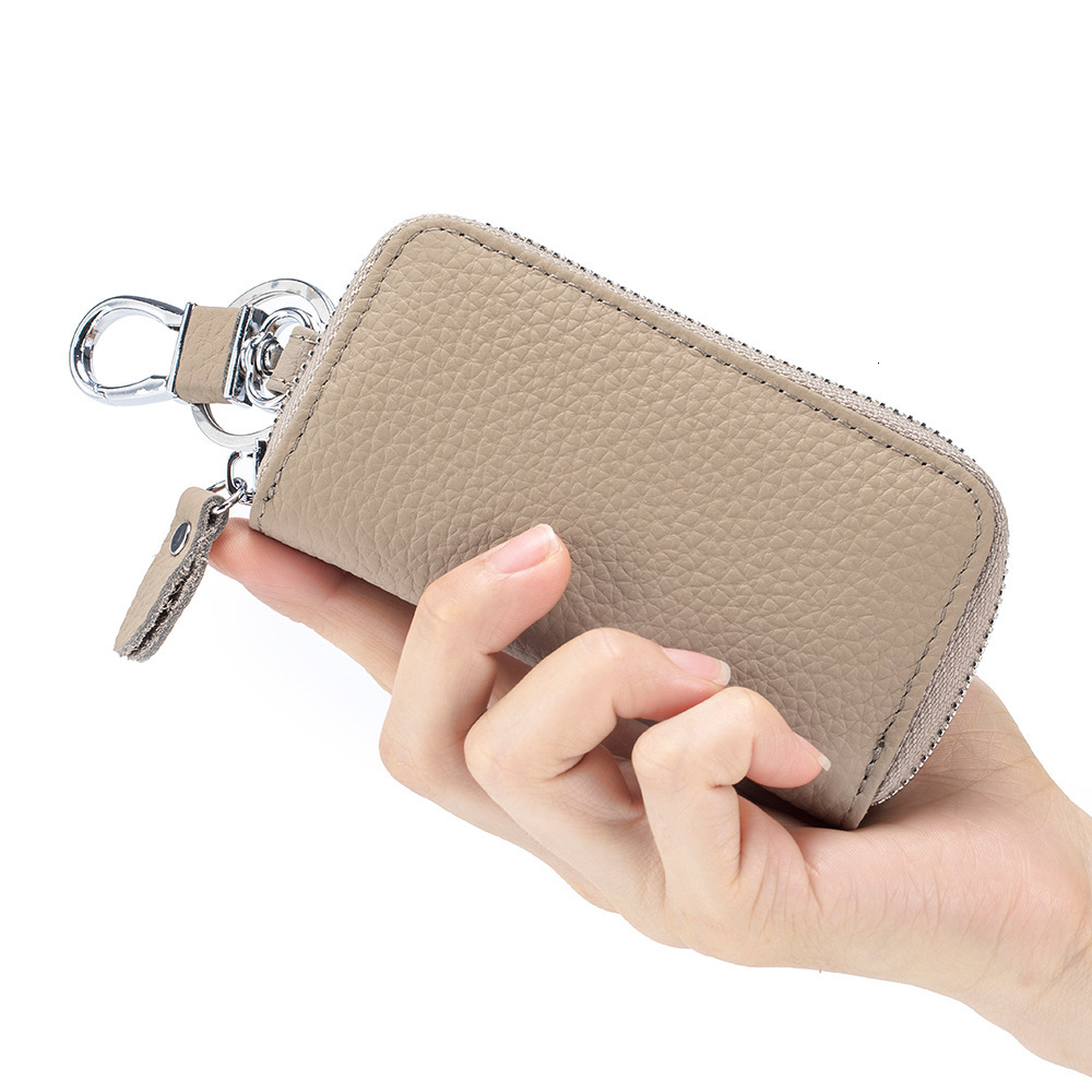 Designer Keybag New Top Layer Cowhide Universal Car Key Case Foreign Trade Genuine Leather Multifunctional Zipper Key Holder Home Key Case