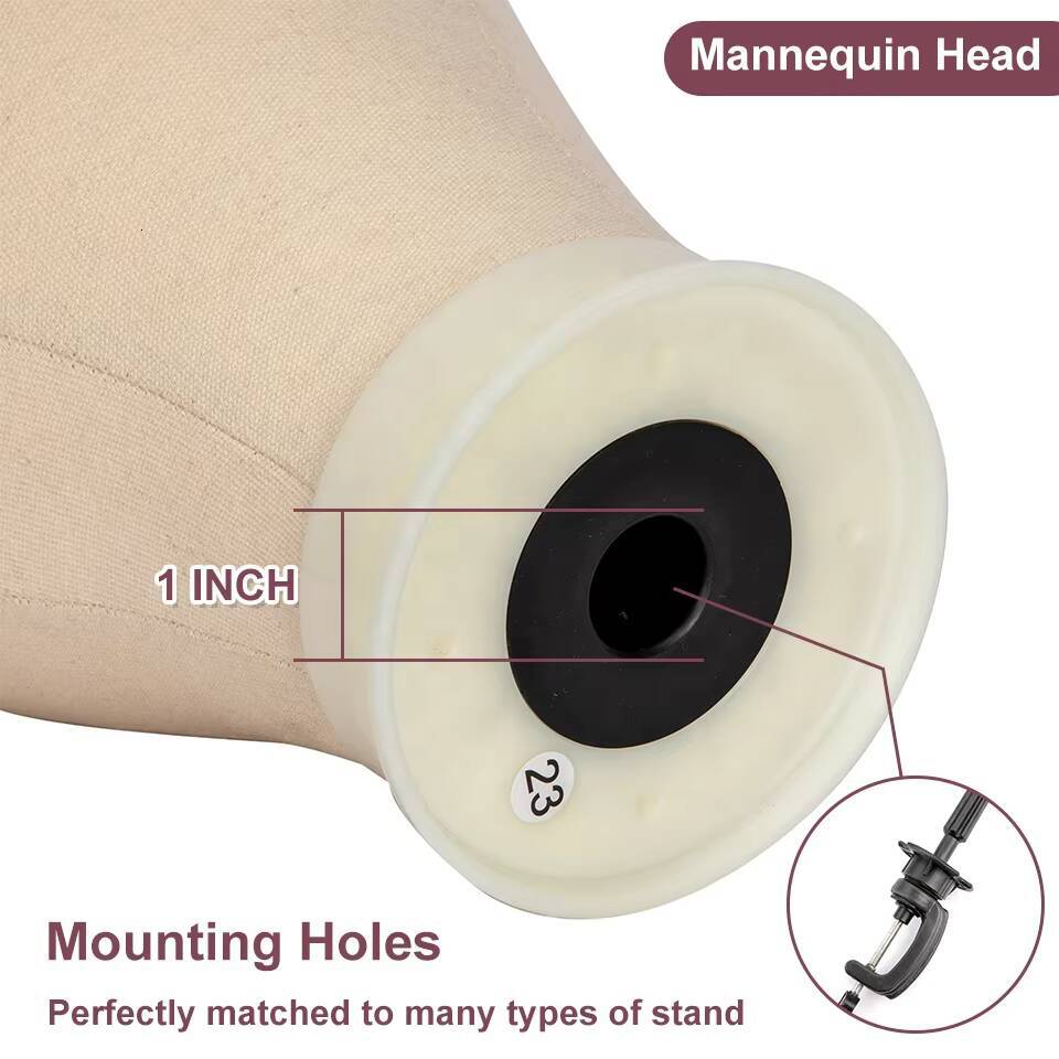 Canvas 21 22 23Inch Head Stand For Styling And Hair Display Wig Making Mannequin