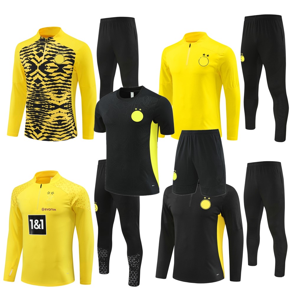 2025 Children's and Men's Dortmund Sportswear Jackets Football Set REUS BELLINGHAM Training Clothes Football Short Sleeve Set Survey 24/25/26 Men's Sportswear
