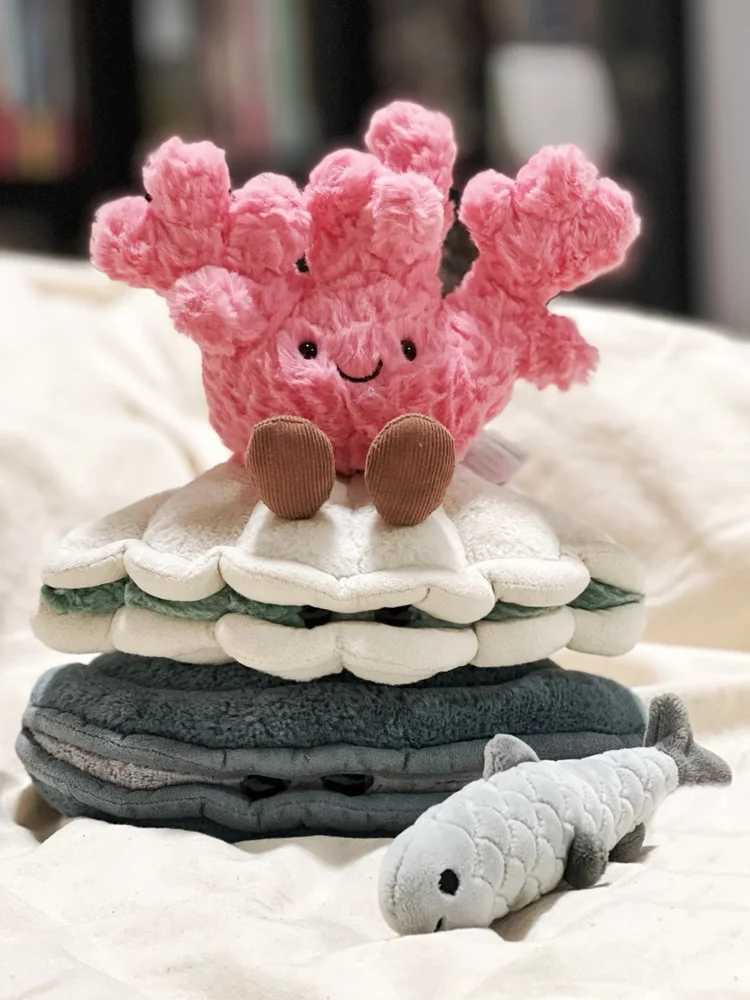 Adorable Jelly Pink Coral Plush Toys Coral Stuffed Dolls Kaii Room Decor Toy Soft Sofa Cushion Kids Birthday Gifts XJ250619