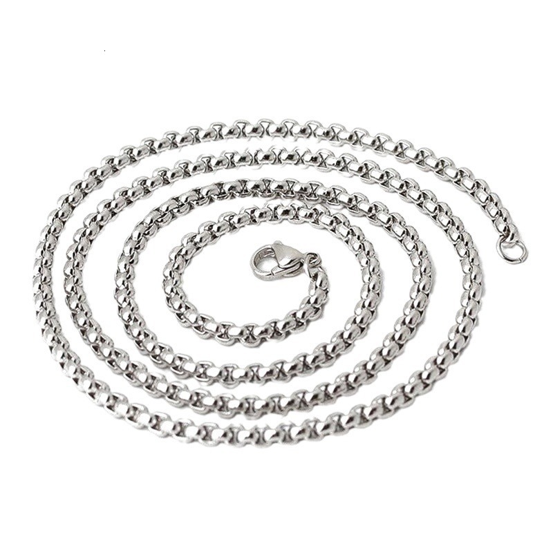 2025 Luxury Premium Titanium Steel Hip-Hop Geometric Square Pearl Statement Chain Men's Trendy High-grade pearl material Single Chain Necklace