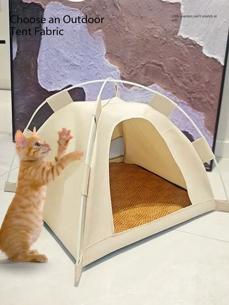 Cat sleeping tent - closed type for summer cooling and ventilation. Dog bed. Durable and easy to clean. Cat-related products.
