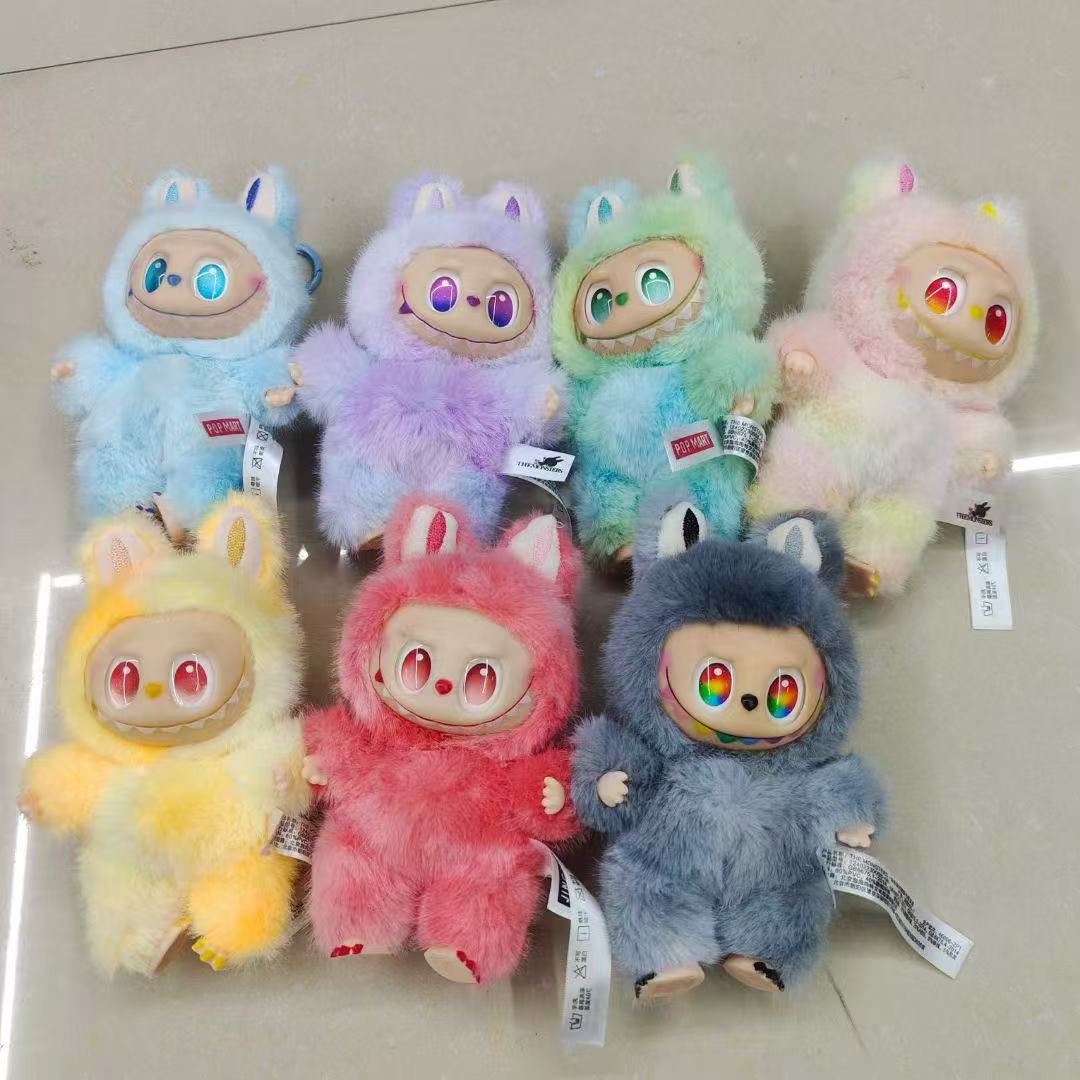 7Style Labubu Plush Doll Macaroon Action Animation Character Doll Hobby Pendant Decoration Cute Mysterious Box PVC Childrens Day Surprise Gift