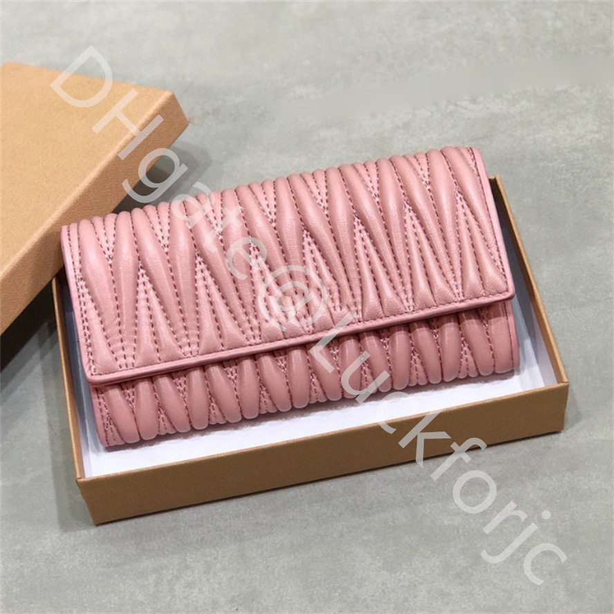 Women Designer Large Matelasse Nappa Leather Wallet Card Holder Coin Pocket Cosmetic Bags Size 19x10cm