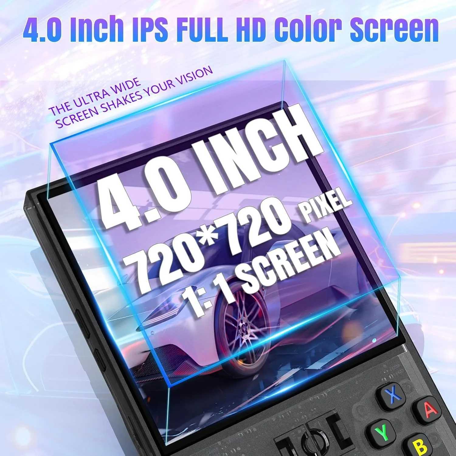 FLLBW R36 MAX Retro Gaming Console 4.0 Inch Screen Portable Open Source Video Game Player Built-in 15000+ Games 64G/128G XJ250619