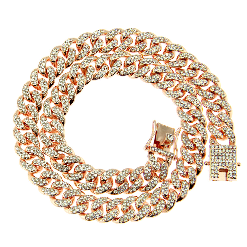 Men's Classic Hip Hop Cuban Necklace with Zircon Stones - Luxury Chain Accessory