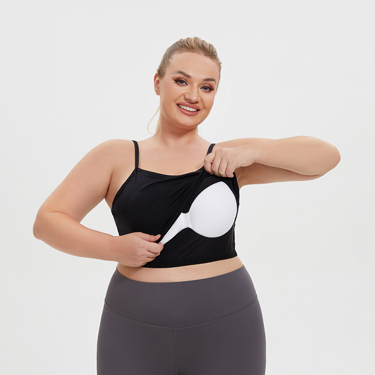 2025--Women's Large-Sized Yoga Underwear - Nude Feel Skin-Friendly One-Piece Vest with Back Shaping Fitness Sports Bra Gym Clothing Women