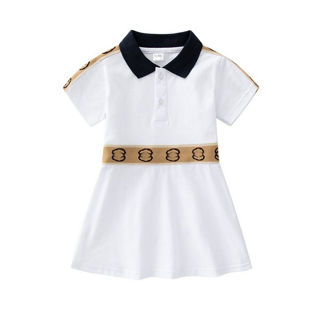 Baby Girls Princess Dress Spring Fall Kids Plaid Long Sleeve Dresses Turn-Down Collar Girl Skirts Children Clothes