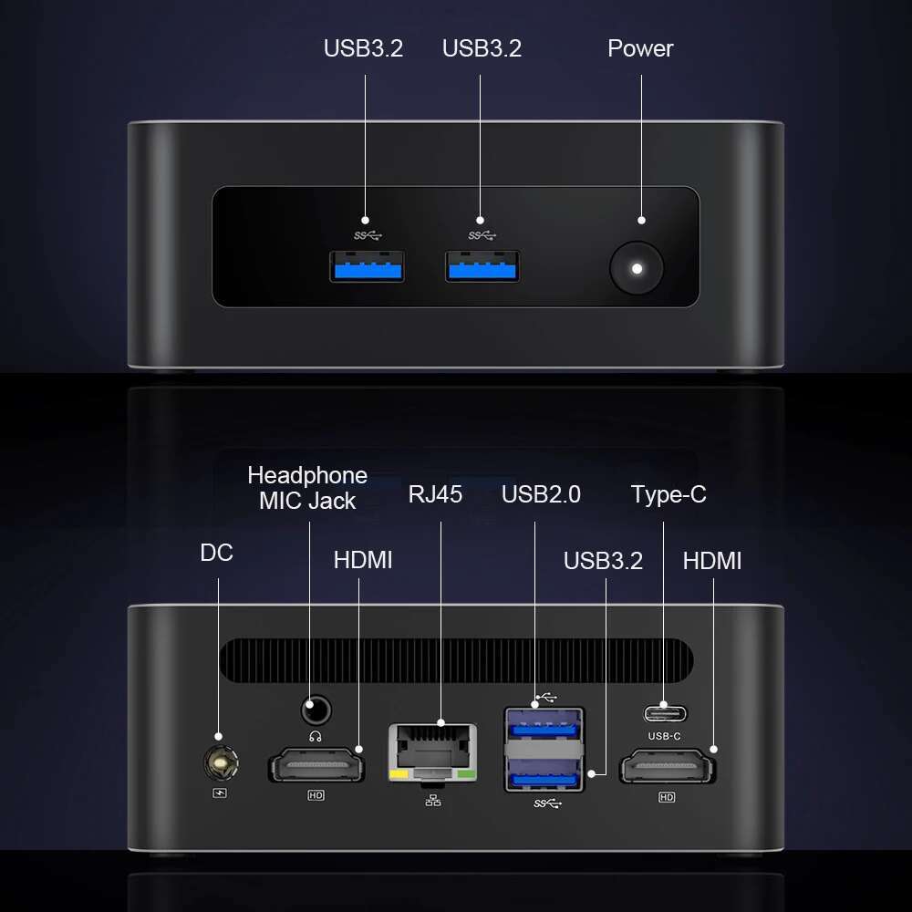 MLLSE M7 Mini PC Intel Alder Lake i7-12700H CPU 16G RAM 1TB ROM compatible USB3.2 Win11Pro Desktop Portable WiFi6 BT5.2