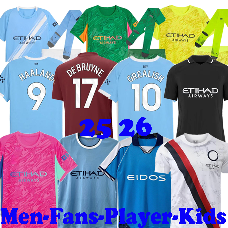25 26 man city HAALAND soccer jerseys FODEN DOKU MARMOUSH KOVACIC GVARDIOL DE BRUYNE MATHEUS N. MAN CITY NICORetro Football Shirt Tracksuit kids men s