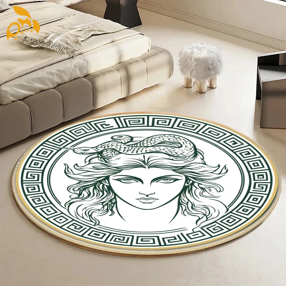 free shipping of customized dirt-resistant Round flannel floor mat with exquisite patterns from US