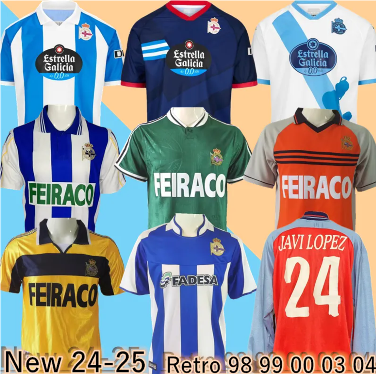 2025 /26 retro Deportivo de La Coruna Soccer Jersey 00 01 03 04 98 99 MAKAAY DJALMINHA TRISTAN VALERON HELDER ZIANI 99 00 classic Away Football Shirt