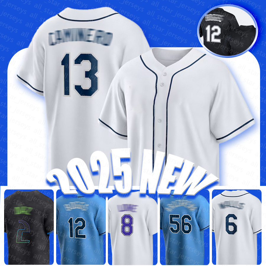 Wade Boggs Baseball Jerseys Junior Caminero Yandy Diaz Taylor Walls Brandon Lowe Randy Arozarena Jonny DeLuca Christopher Morel Ryan Pepiot Isaac Paredes Man